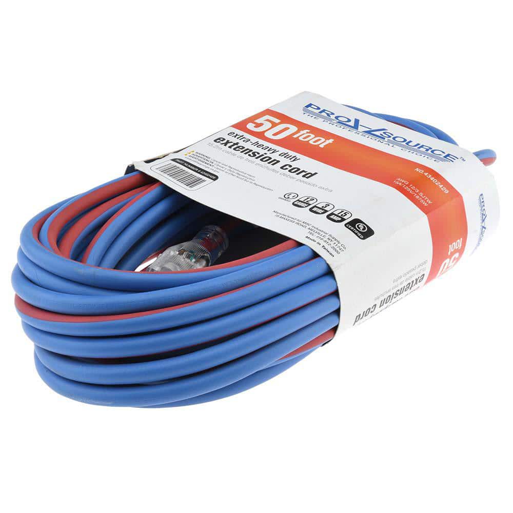 50', 12/3 Gauge/Conductors, Blue/Red Outdoor Extension Cord