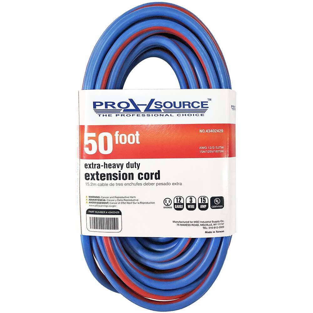 UL Listed; 15A 125V 1875W 100 Feet 3 Outlet 12/3 SJTW Outdoor Extension Cord 
