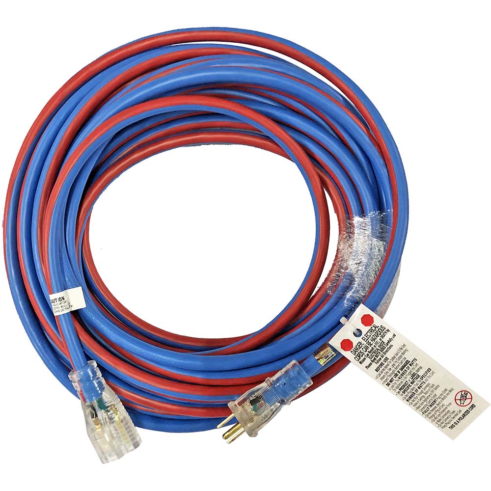 PROSOURCE 50', 12/3 Gauge/Conductors, Blue/Red Outdoor Extension