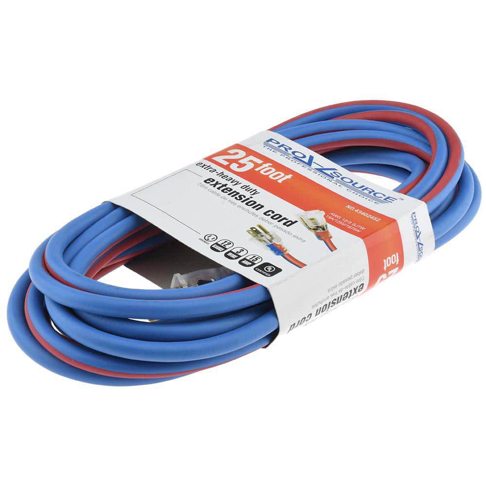 25', 12/3 Gauge/Conductors, Blue/Red Outdoor Extension Cord