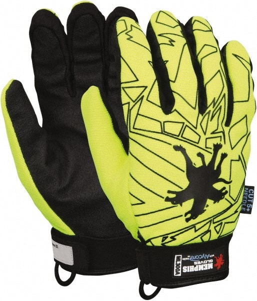 Cut-Resistant Gloves: Size X-Large, ANSI Puncture 3, Kevlar Lined, Goatskin