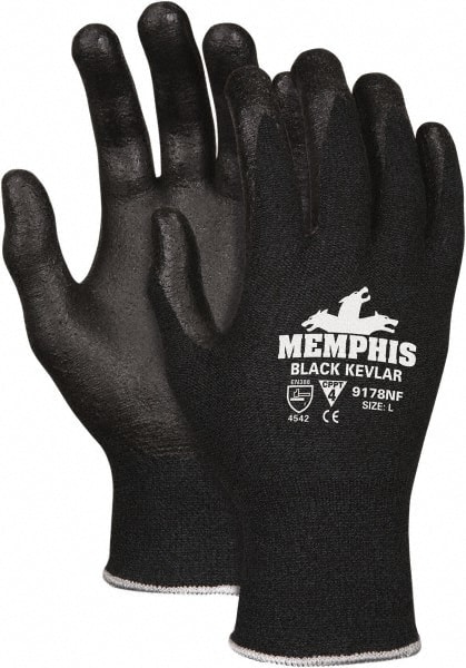 MCR SAFETY 9178NFM Cut & Abrasion-Resistant Gloves: Size M, ANSI Cut 4, Nitrile, Kevlar 
