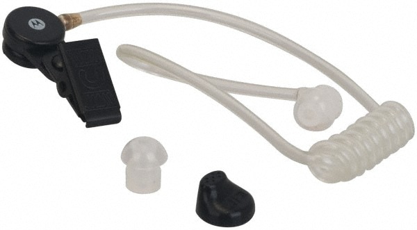 One Wire Surveillance, In-Line & Push to Talk Microphone Surveillance Earpiece with Microphone