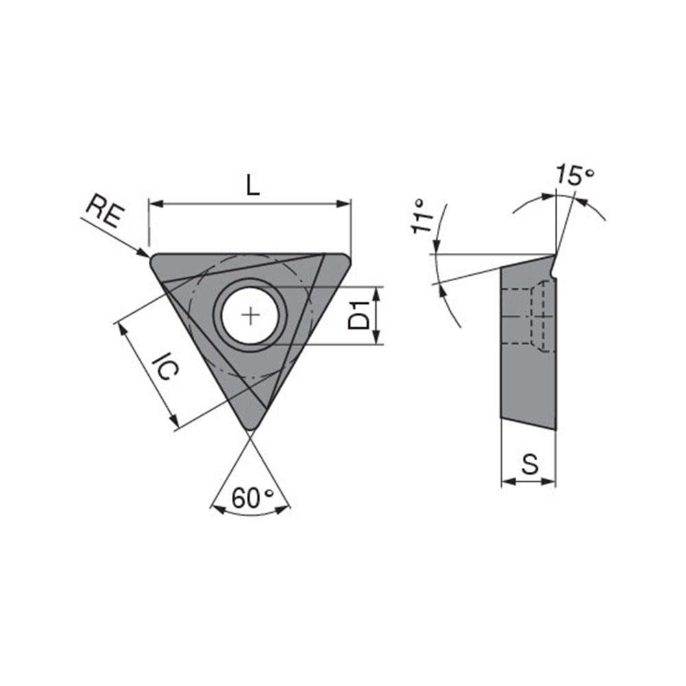 Komet Boring Insert TPHX090204P15 K10, Solid Carbide MSC