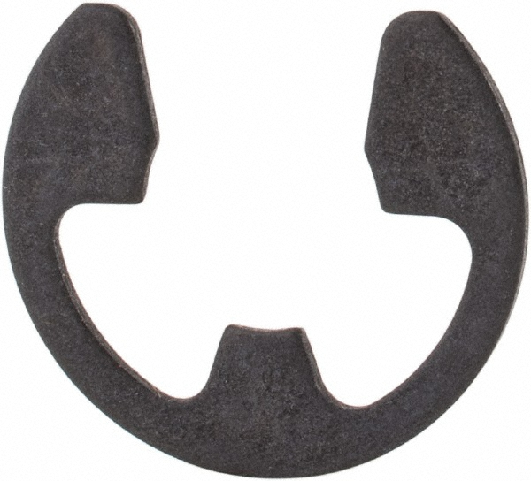 External E Style Retaining Ring: 0.303" Groove Dia, 3/8" Shaft Dia, 1060-1090 Steel, Phosphate Finish