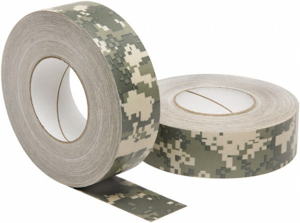 Duct Tape: 3" Wide, 60 yd Long, 12 mil Thick - Rubber Adhesive, Camouflage