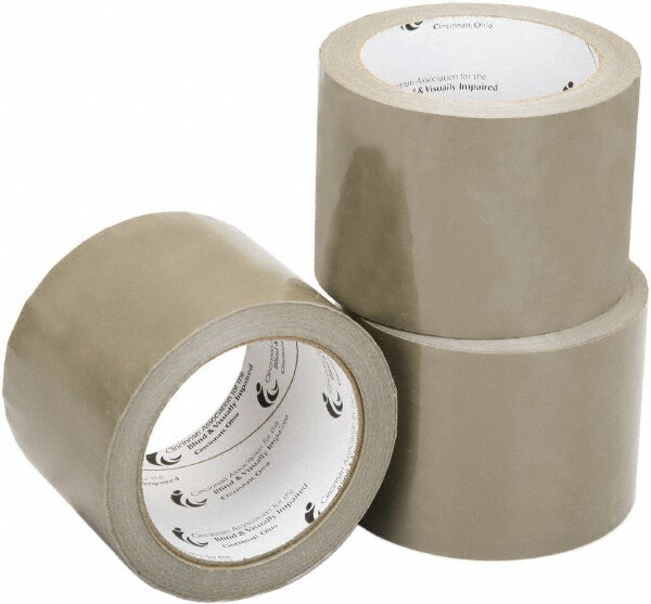 Packing Tape: 2" Wide, Tan, Hot Melt Adhesive