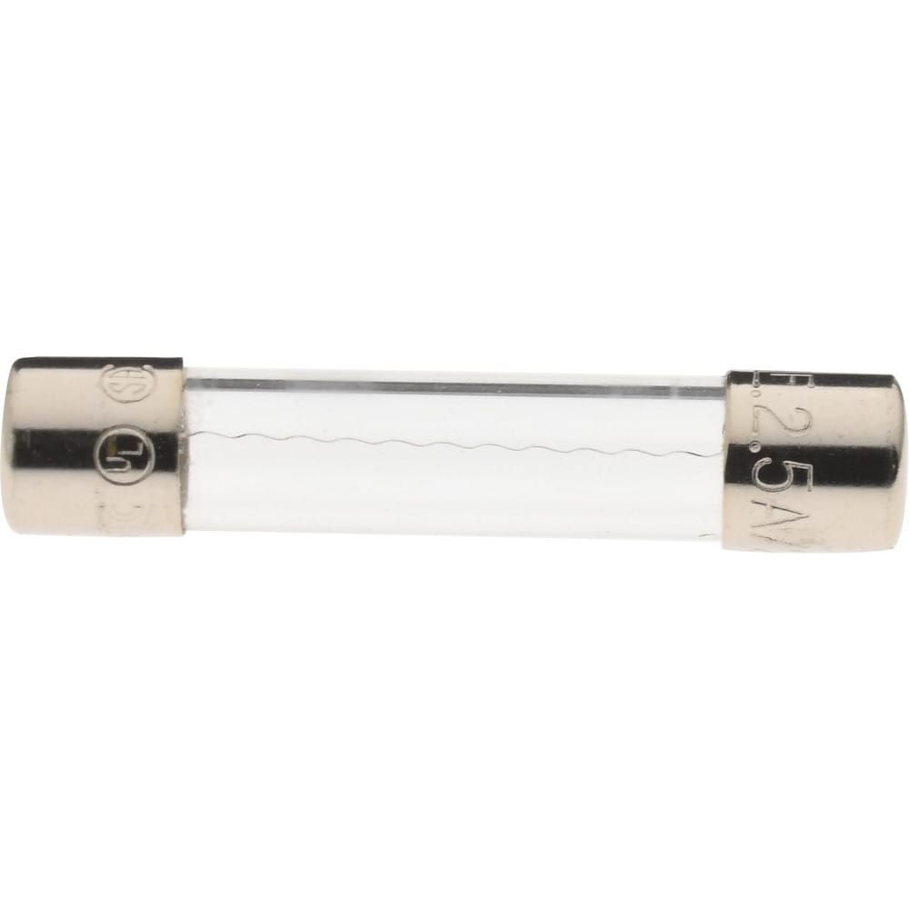 Cartridge Fast-Acting Fuse: 2.5 A, 1-1/4" OAL, 1/4" Dia