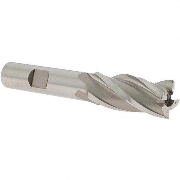 Square End Mill: 5/8" Dia, 1-3/8" LOC, 4 Flute, High Speed Steel