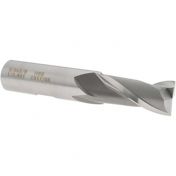 Value Collection BD-27650 Square End Mill: 5/8 Dia, 1-5/16 LOC, 5/8 Shank Dia, 3-7/16 OAL, 2 Flutes, High Speed Steel Image