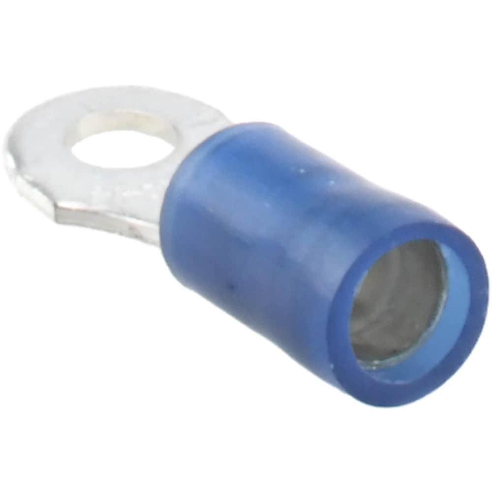 D Shaped Ring Terminal: Partially Insulated, 16 to 14 AWG, Crimp Connection