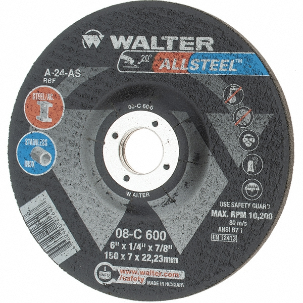 Value Collection 6" Wheel Diam, 1/4" Wheel Thickness, 7/8" Arbor Hole