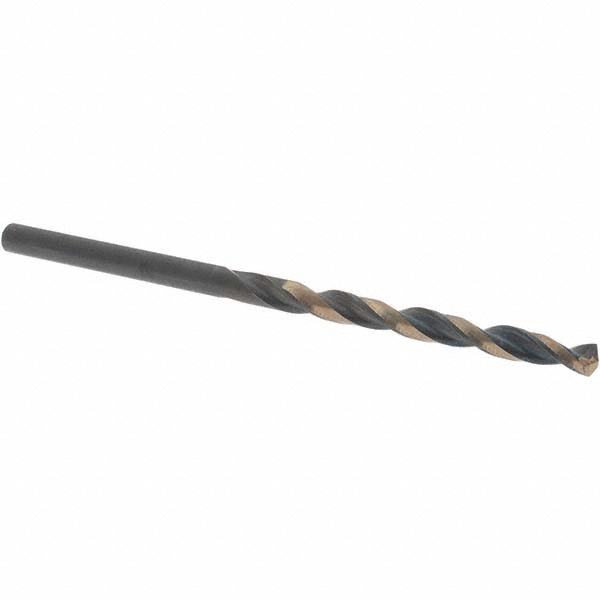 Value Collection 9/64" 135° High Speed Steel Jobber Drill - Oxide/Gold Finish, Right Hand Cut, Spiral Flute, Straight Shank, 2-7/8" OAL, Split Point