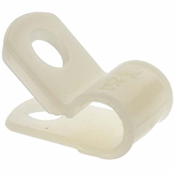 1/4" Bundle Diam, 0.203" Hole, Nylon Clamp