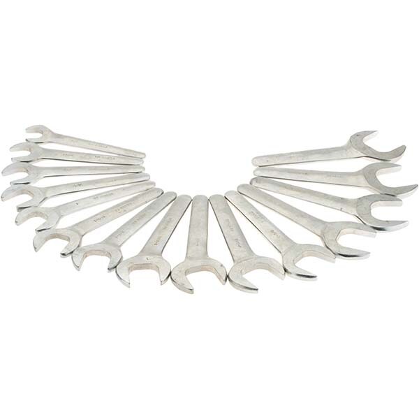 Open End Wrench Set: 15 Pc, Inch