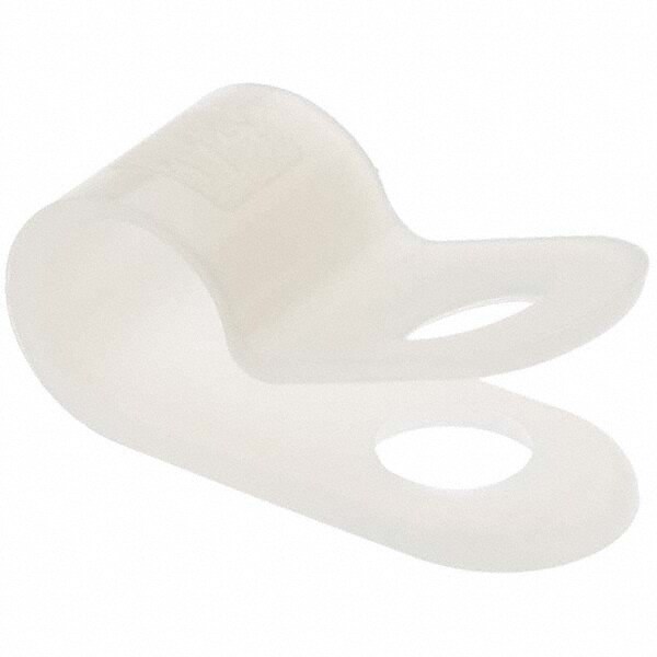 Chemical-Resistant Clamp: 1/4" Tube, Nylon, Blue, Silver & White