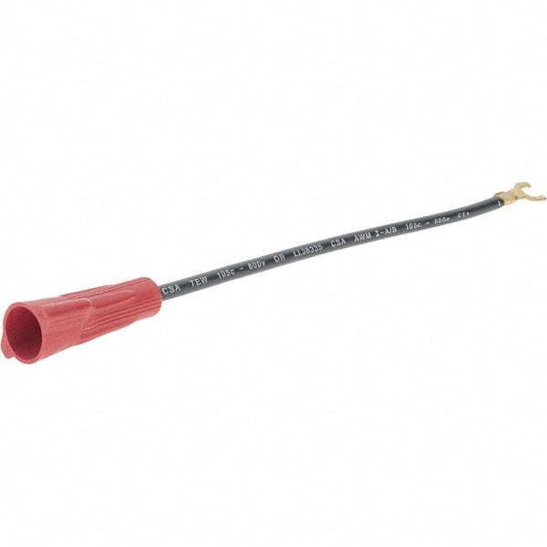 Motor Lead Disconnects; Connection Type: Twist-On ; Compatible Wire Size (AWG): 18-12 ; Color: Red/Black ; Standards: CSA Certified; UL Listed ; Overall Length (Inch): 6 ; Terminal Size: #10