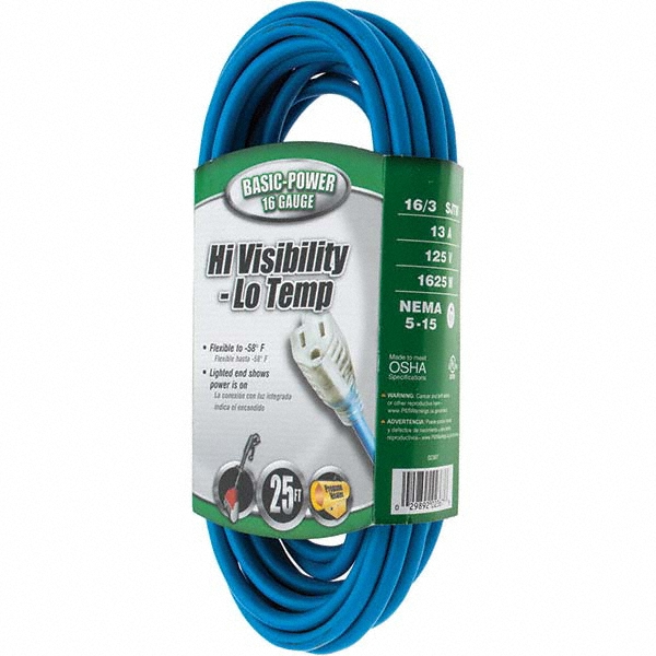 Value Collection 25', 16/3 Gauge/Conductors, Blue Cold Weather