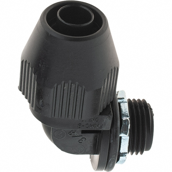 Conduit Connector: For Liquid-Tight, Polyvinylchloride, 3/8" Trade Size