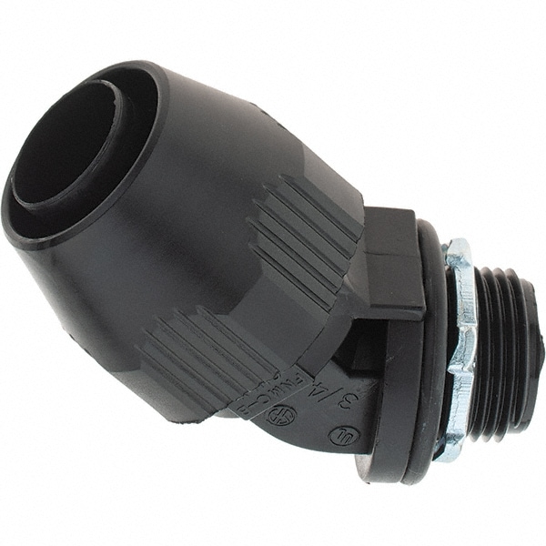 Conduit Connector: For Liquid-Tight, Polyvinylchloride, 3/4" Trade Size
