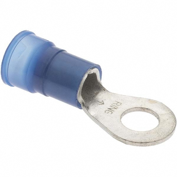 Circular Ring Terminal: Partially Insulated, 6 AWG, Crimp Connection