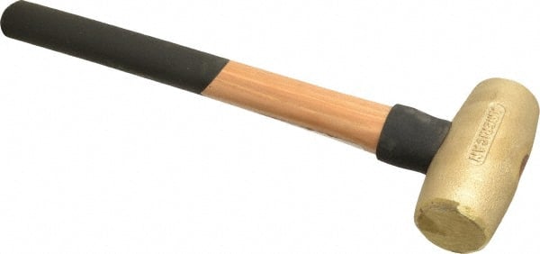 American Hammer AM5BRWG Non-Marring Hammer: 5 lb, 1-3/4" Face Dia, Brass Head 