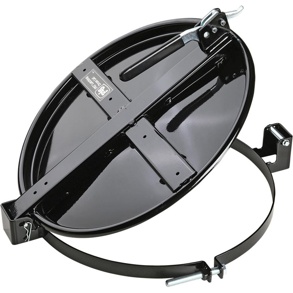 Drum Covers, Liners & Sheets; Compatible Drum Capacity (Gal): 20.00; 30.00 ; Type: Lid with Gasket ; Material: Powder Coated Steel ; Color: Black ; Closure Type: One-Hand Latch ; Anti-static: No