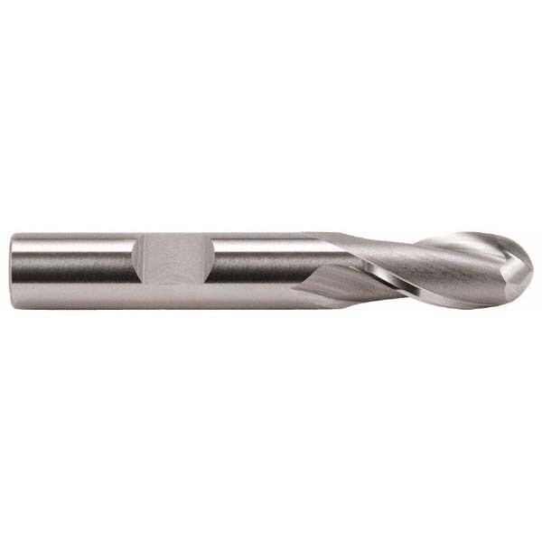 Ball End Mill: 0.1563" Dia, 0.4375" LOC, 2 Flute, Cobalt