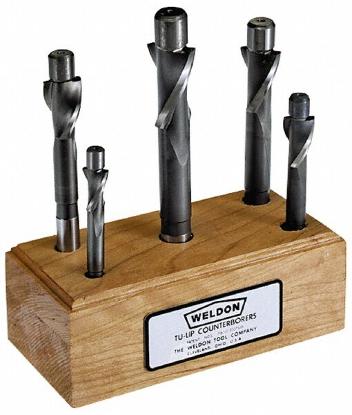 Solid Pilot Counterbore Sets; Fastener Type Compatibility: Socket-Head Cap Screw ; Minimum Fastener Size Compatibility (Inch): 1/4 ; Maximum Fastener Size Compatibility (Inch): 1/2 ; Standard or Oversize Pilot: Standard; Standard