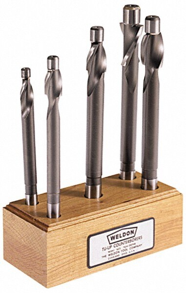Solid Pilot Counterbore Sets; Fastener Type Compatibility: Socket-Head Cap Screw ; Minimum Fastener Size Compatibility (Inch): 1/4 ; Maximum Fastener Size Compatibility (Inch): 1/2 ; Standard or Oversize Pilot: Standard; Standard