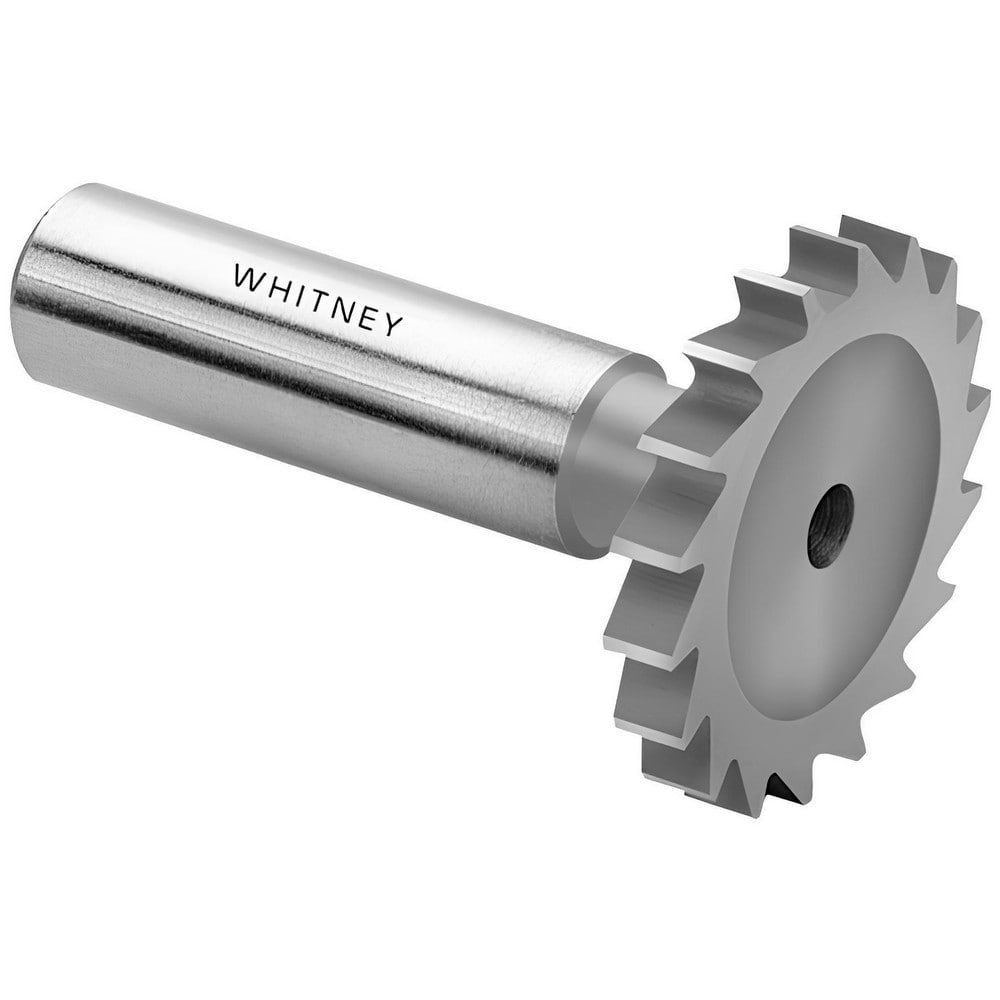 Woodruff Keyseat Cutter: 0.5" Cut Dia, 0.0156" Cut Width, 1/2" Shank Dia, Straight Tooth