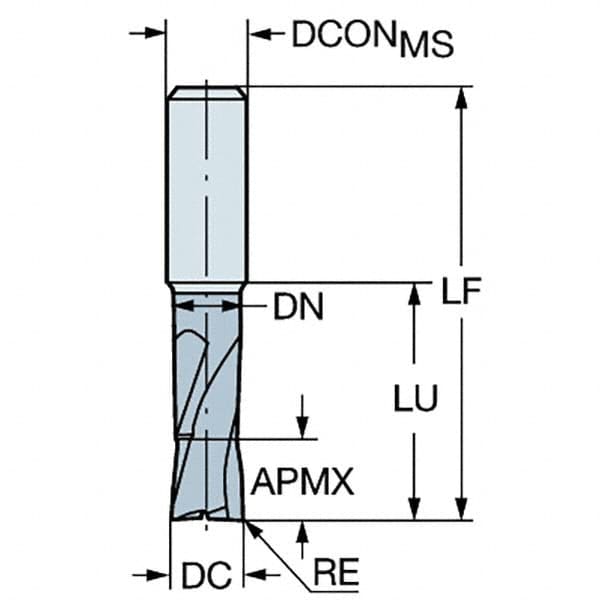 Sandvik Coromant - 16mm Diam 4 Flute Solid Carbide 2mm Corner Radius ...