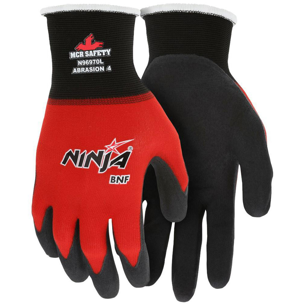 General Purpose Work Gloves: X-Small, Nitrile Coated, Nylon & Spandex