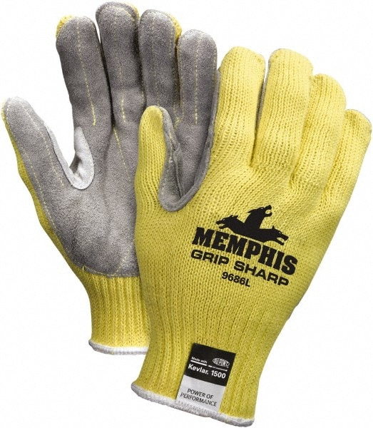 MCR SAFETY 9686L Cut & Abrasion-Resistant Gloves: Size L, ANSI Cut A3, Kevlar Image