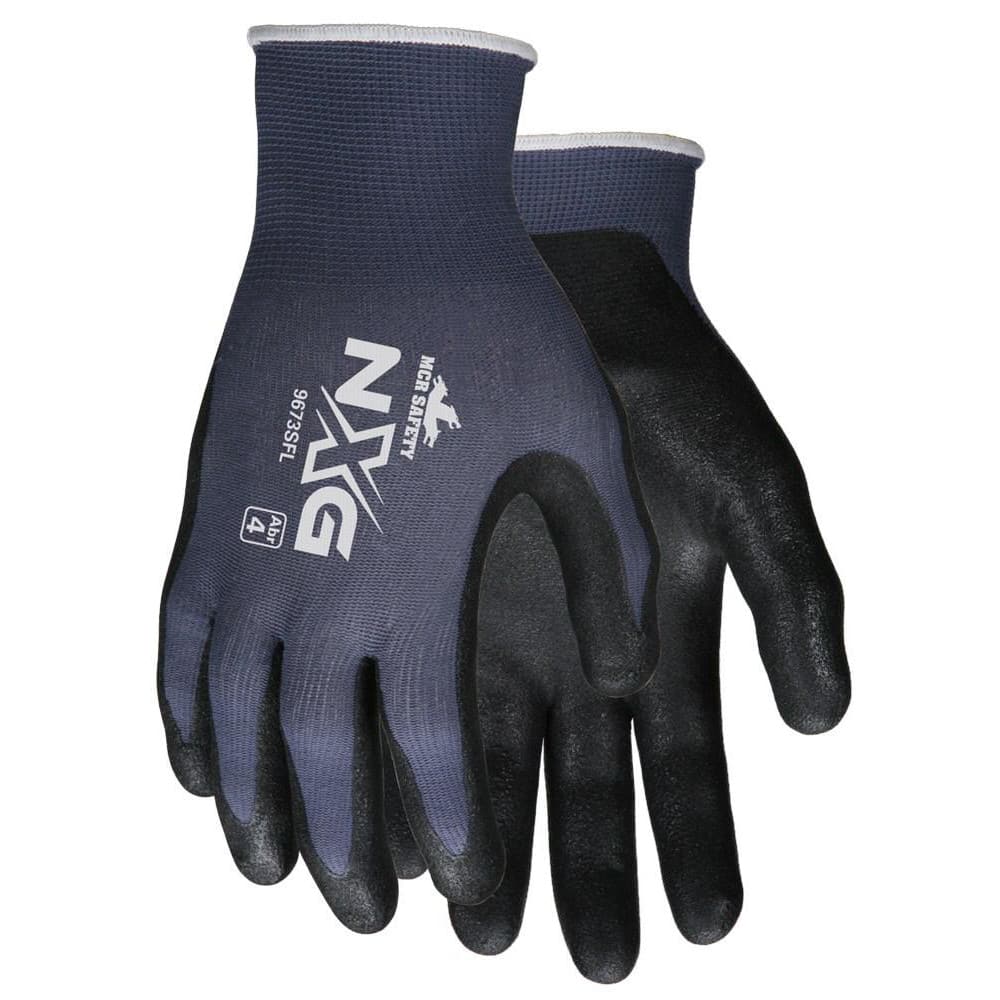 General Purpose Work Gloves: Large, Nitrile Coated, Nylon 45-101-L