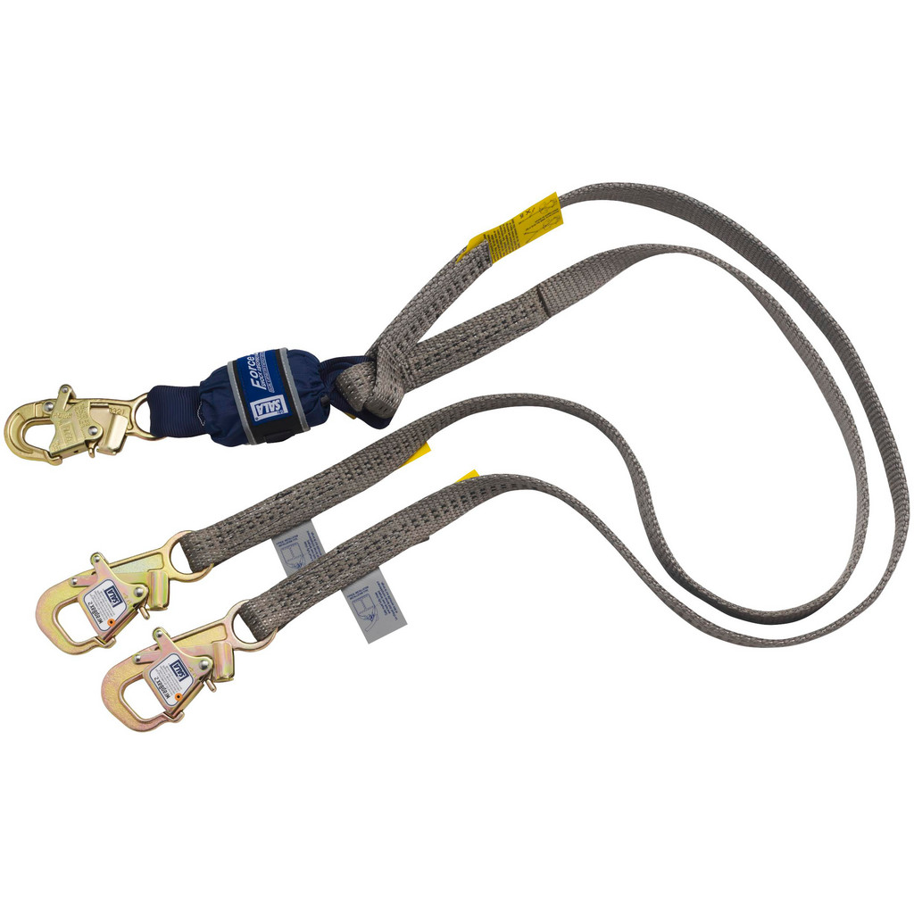 DBI-SALA DBI-SALA® EZ-Stop™ F2 Tie-Back 100% Tie-Off Web Shock-Absorbing Lanyard 1246075, Gray, 6 ft - Tie-Back Snap Hook, Gray | Part #7012691252