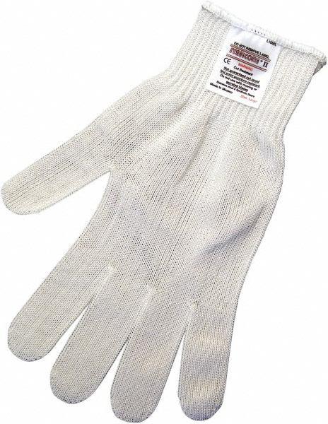 Cut-Resistant Gloves: Steelcore®II 9356, Cut A6, Puncture 0, Abrasion 0, 10 ga, Size Medium - Steelcore, Uncoated-Coated, Uncoated Coating, White Pair