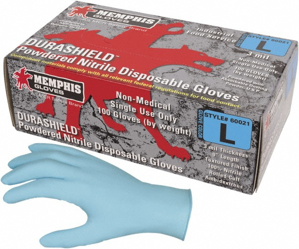 MCR Safety Size XL, 3 mil, Industrial Grade, Powdered Nitrile