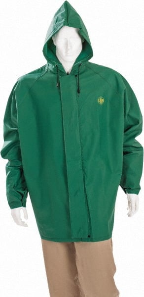 MCR SAFETY 388JHX4 Rain Jacket: Size 4X-Large, Green, Nylon & Polyvinylchloride 