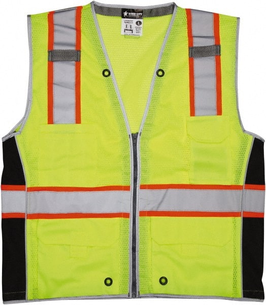 MCR Safety - Size XL Lime Mesh Surveyor's High Visibility Vest ...