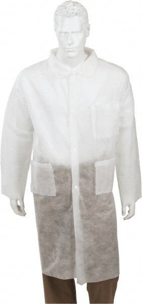 X-Large DuPont Tyvek 400 TY212S Disposable Lab Coat with Open Cuff Pack of 8 White 
