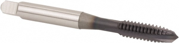 Spiral Point Tap: 7/16-20, UNF, 3 Flutes, Plug, Powdered Metal, TiCN Finish