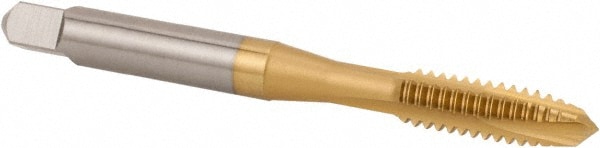 Regal Cutting Tools 073403MS Spiral Point Tap: #10-24, UNC, 3 Flutes, Plug, 2B/3B, High Speed Steel, TiN Finish Image