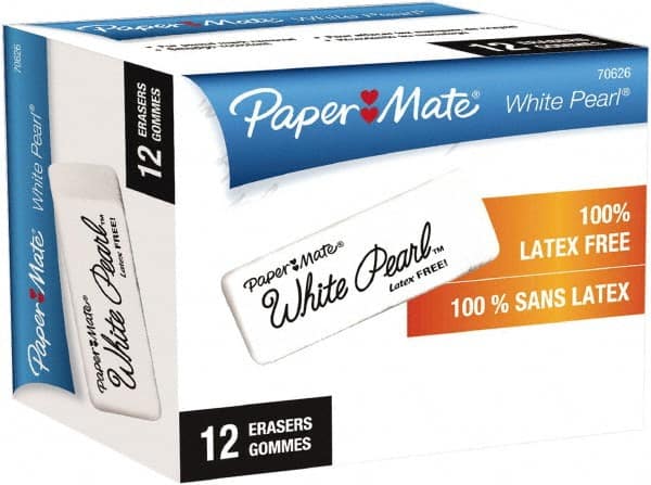 PAPER MATE 70626 Pack of (12), Rectangle Rubber Erasers 