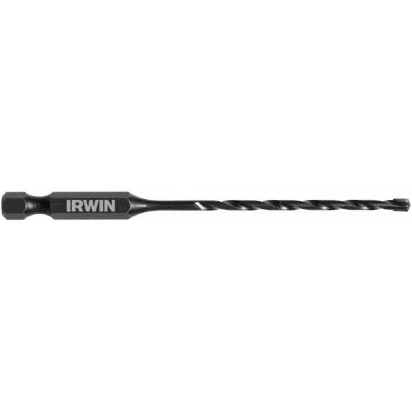 Irwin 1/8" Diam, Hex Shank, Carbide-Tipped Rotary & Hammer Drill Bit - 2-1/8" Usable Length, 4" OAL | 5-Pack | Part #1870541