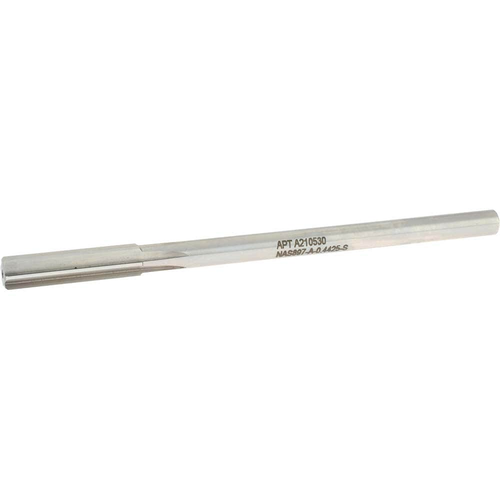 Alvord Polk 10833 Chucking Reamer: 0.4425" Dia, 7" OAL, 1-3/4" Flute Length, Straight Shank, High Speed Steel Image