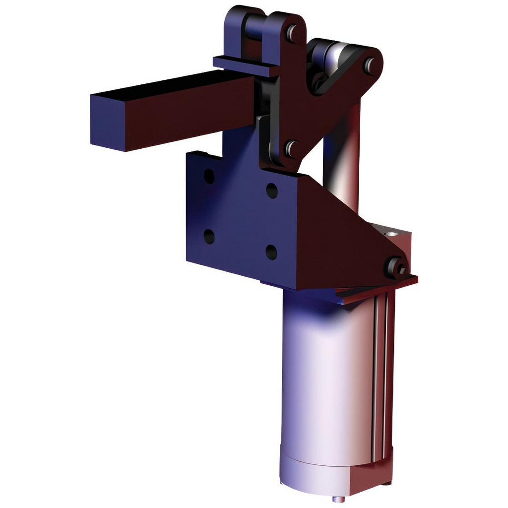 De-Sta-Co Pneumatic Hold Down Toggle Clamp: 7637 N Inner Clamping Force, Vertical Mount - 10.00 Max bar, 91 deg Bar Opening, 106.68 mm Height Under