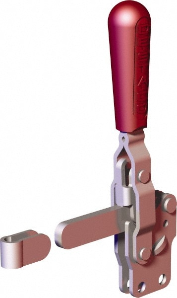 Manual Hold-Down Toggle Clamp: Vertical, 499.08 lb Capacity, Solid Bar, Straight Base