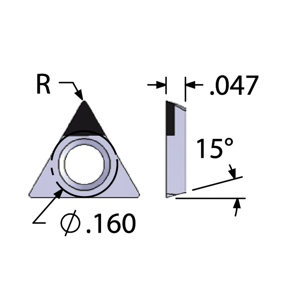 Scientific Cutting Tools Boring Insert ATD5071 CBN, Cubic Boron
