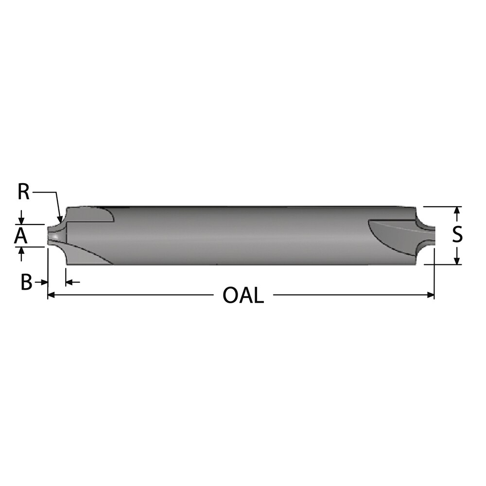 Corner Rounding End Mill: 0.005" Radius, 1/8" Diam, 3 Flutes, Solid Carbide